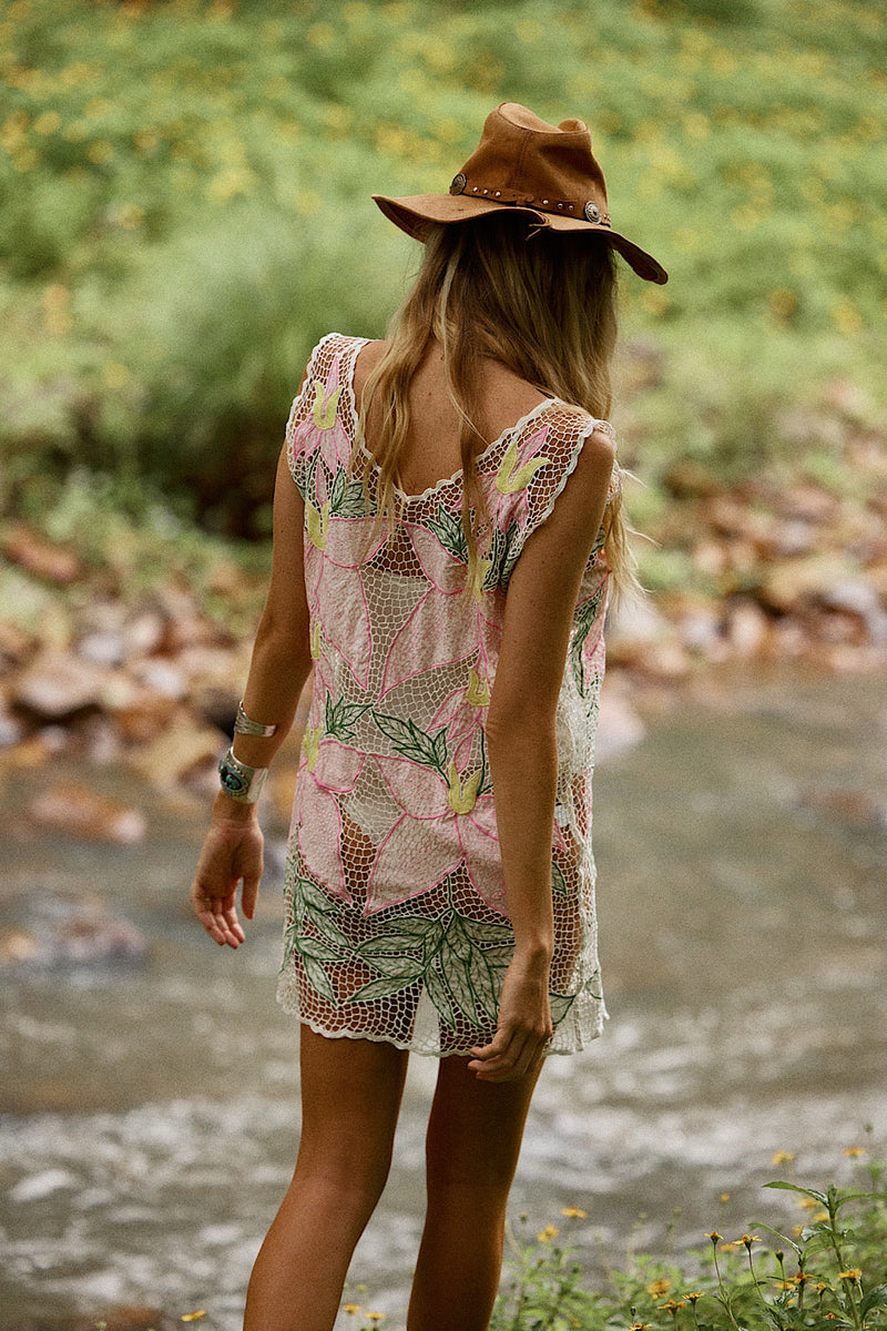 Paradise Cutwork Mini Dress - Chasing Unicorns
