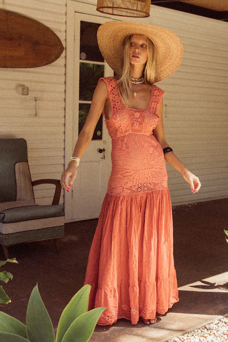 ⚡️Prairie Sunset Crochet And Embroidered Gown - Chasing Unicorns