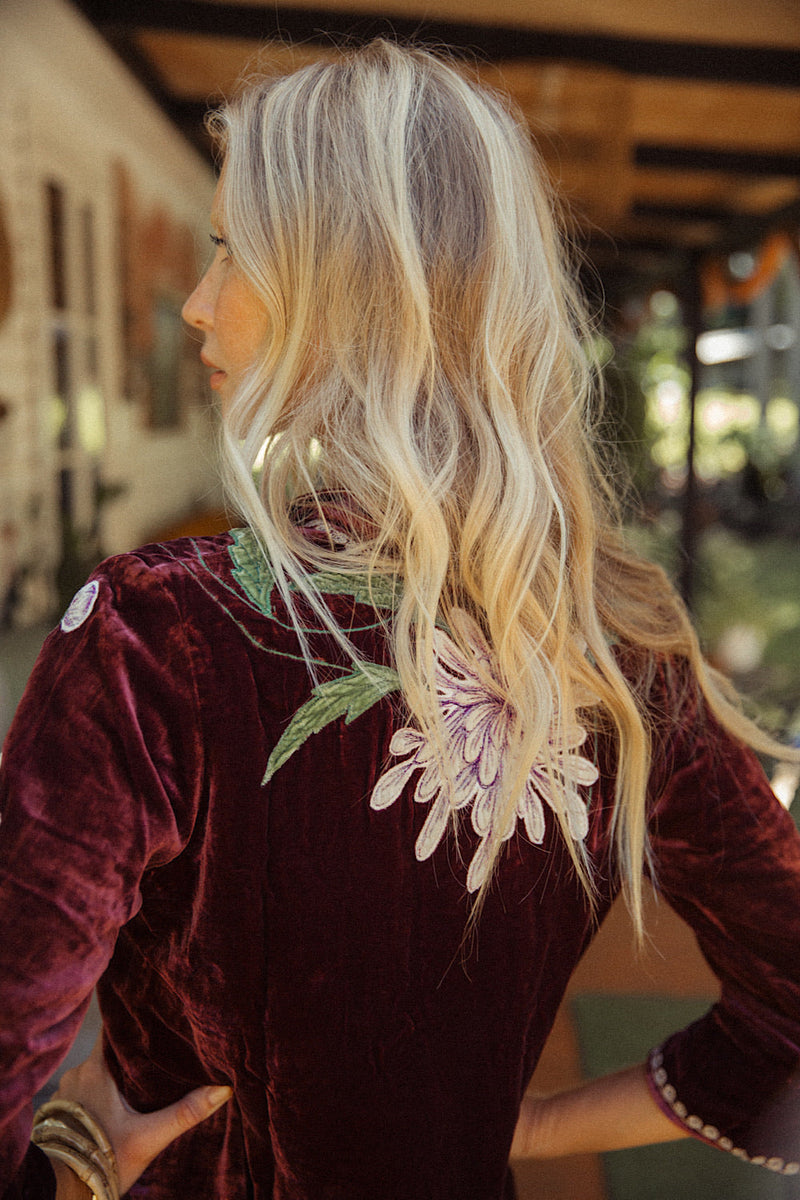 Purple Haze Silk Velvet Tunic Dress - Mulberry - Chasing Unicorns