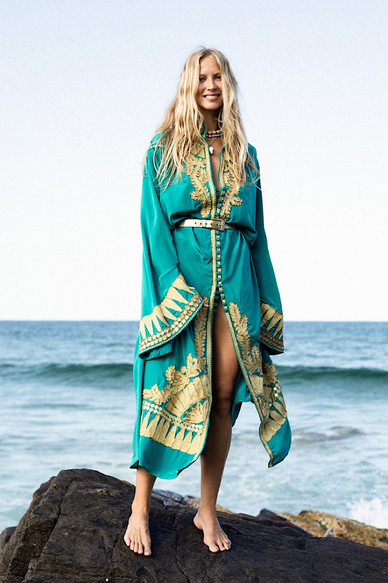 Queen Of Hearts Dream Coat - Turquoise - Chasing Unicorns