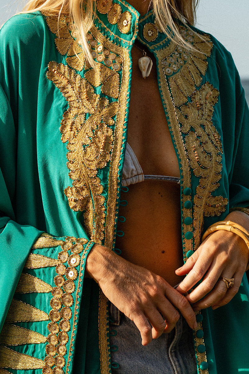 Queen Of Hearts Dream Coat - Turquoise - Chasing Unicorns