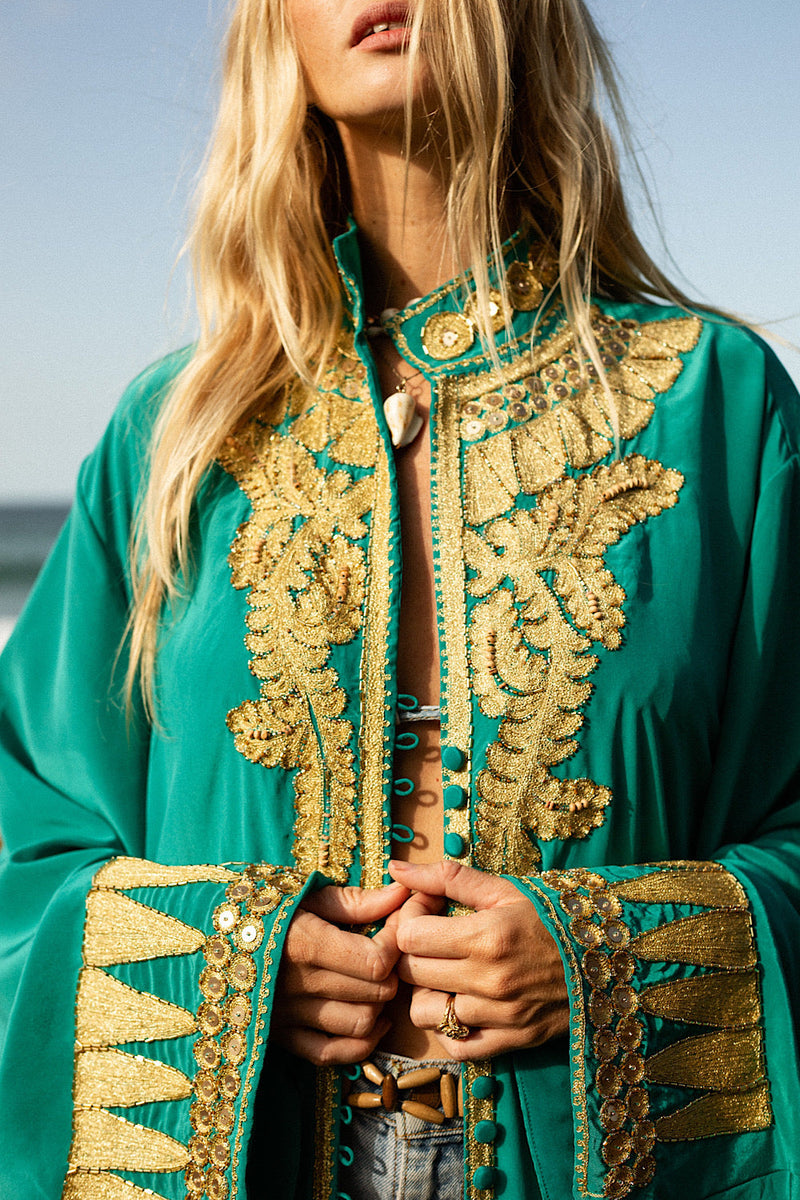 Queen Of Hearts Dream Coat - Turquoise - Chasing Unicorns