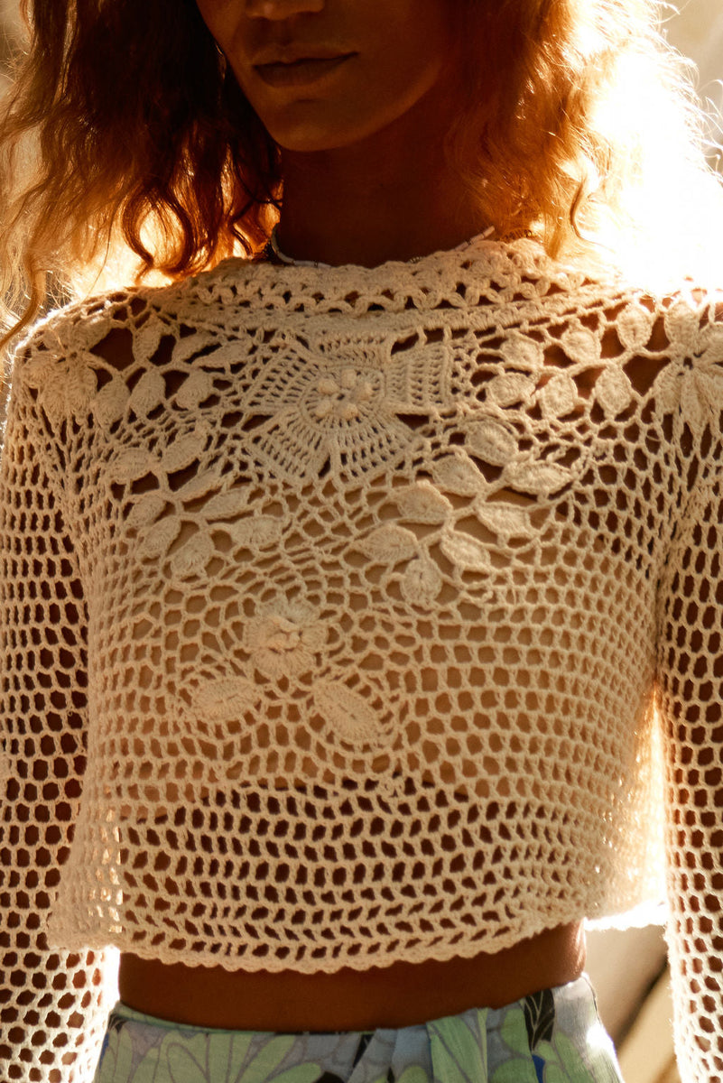 Rainy Day Woman Hand Crochet Blouse - Chasing Unicorns