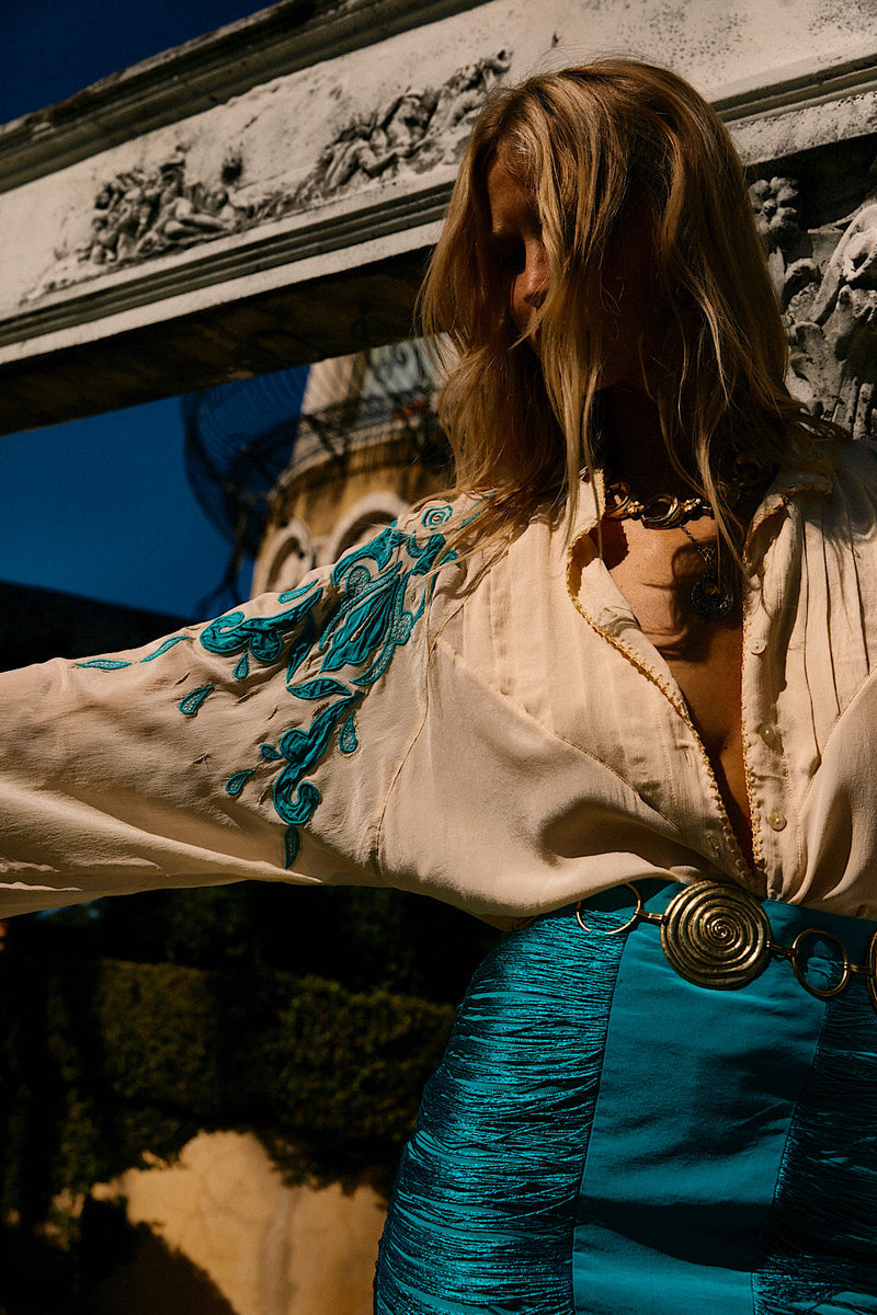 Shout It Out Loud Silk Blouse - Chasing Unicorns