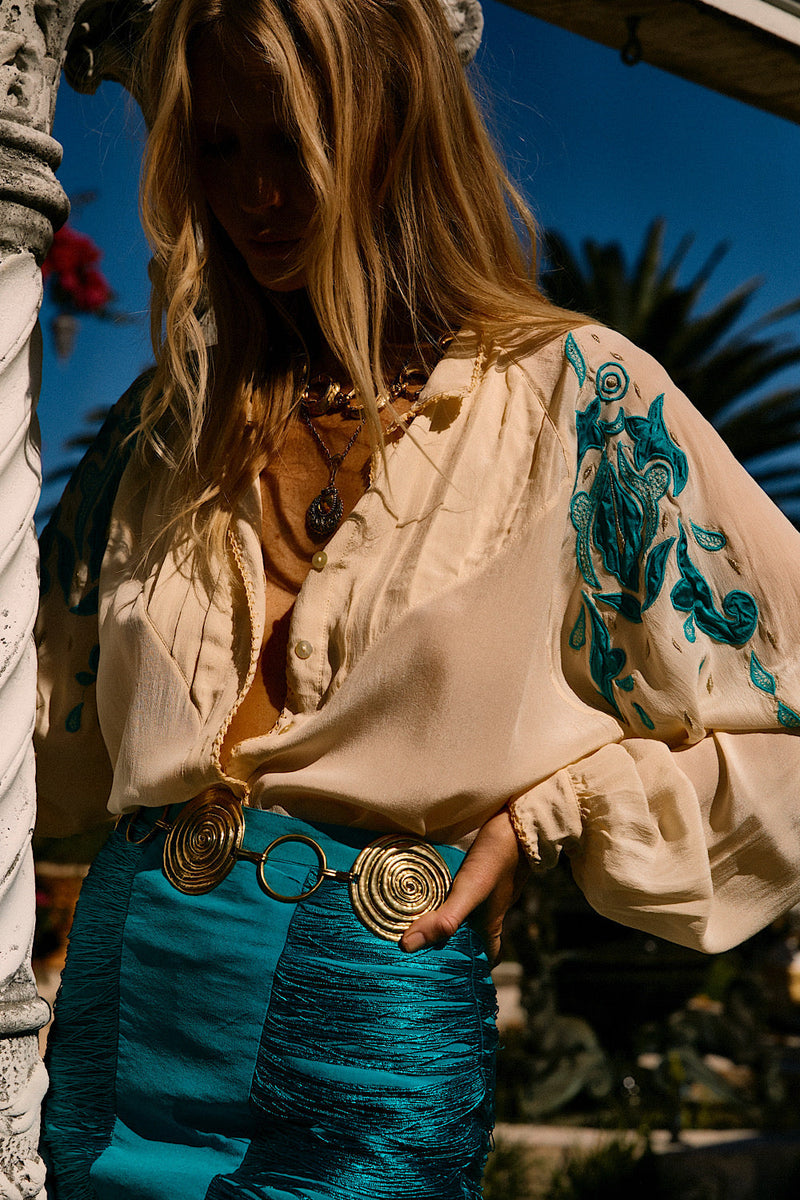 Shout It Out Loud Silk Blouse - Chasing Unicorns