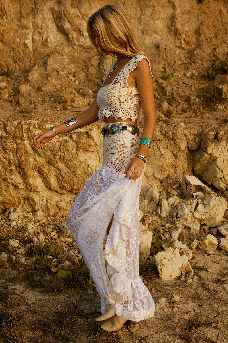 Somebody To Love Crochet And Lace Maxi Skirt - Chasing Unicorns
