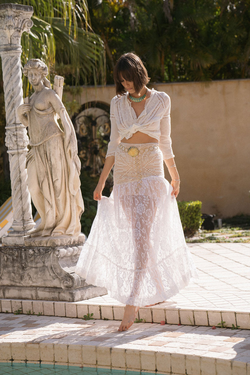 Somebody To Love Crochet And Lace Maxi Skirt - Chasing Unicorns