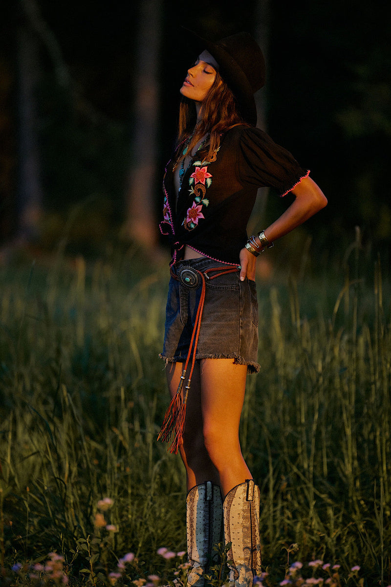 Song Of The Wind Embroidered Blouse - Chasing Unicorns