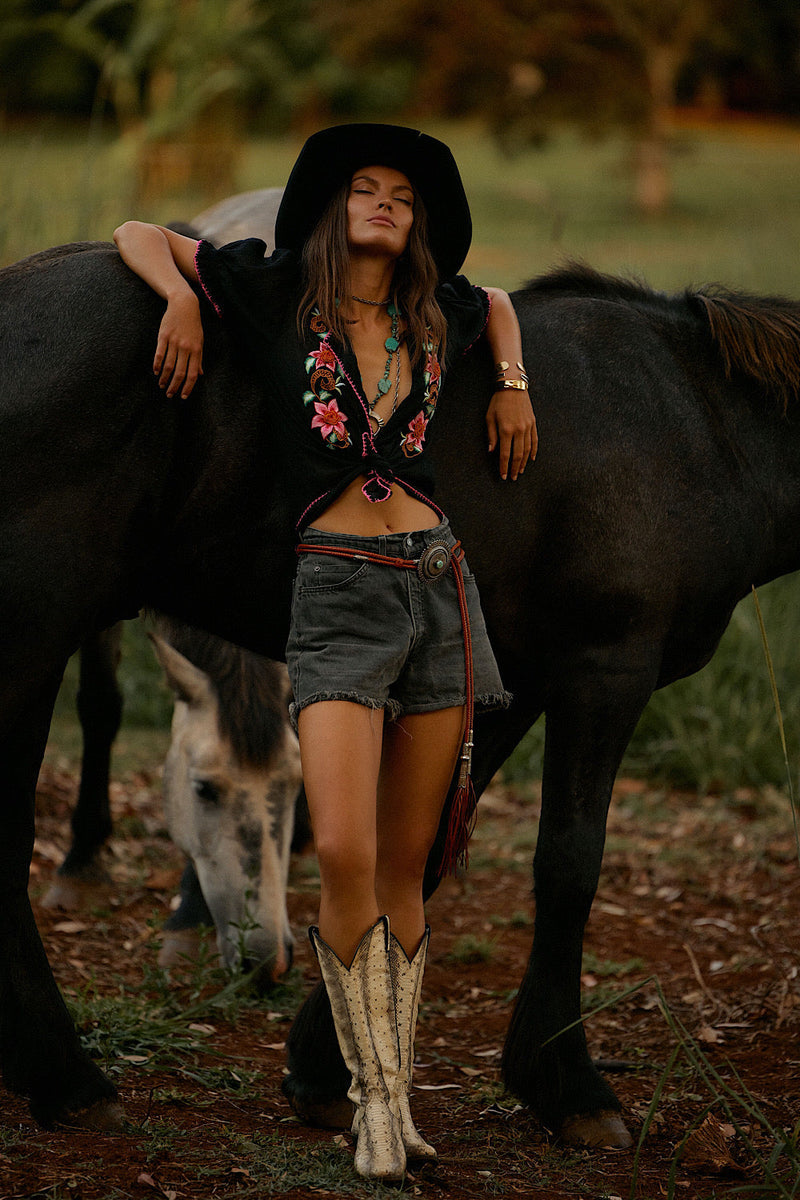 Song Of The Wind Embroidered Blouse - Chasing Unicorns