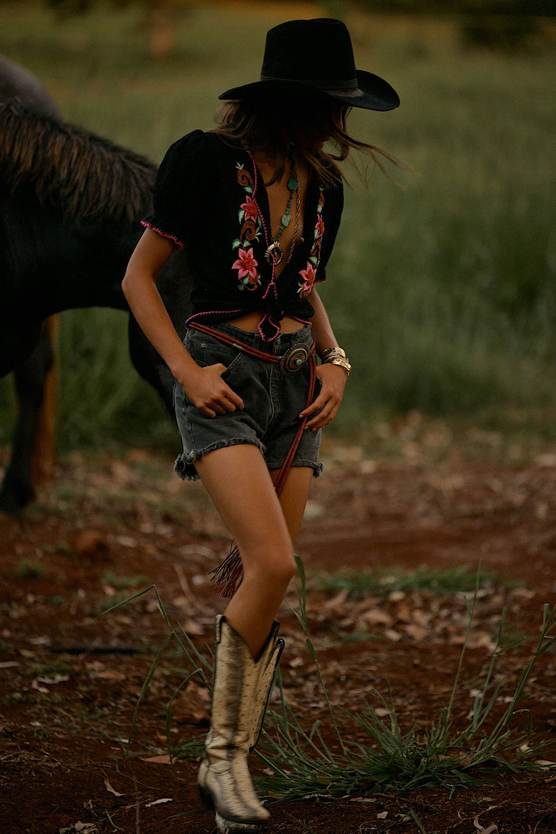 Song Of The Wind Embroidered Blouse - Chasing Unicorns