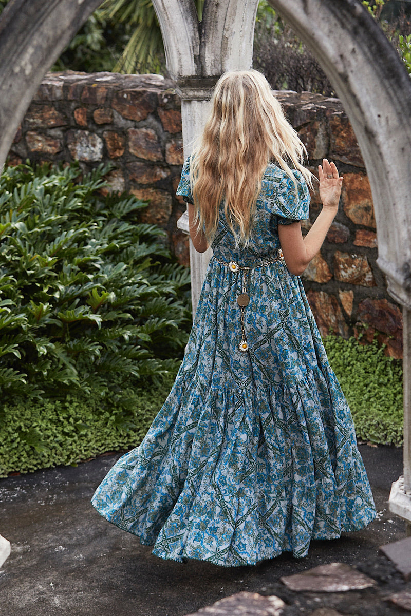 Spanish Moon Maxi Dress - Bohemian Floral - Chasing Unicorns