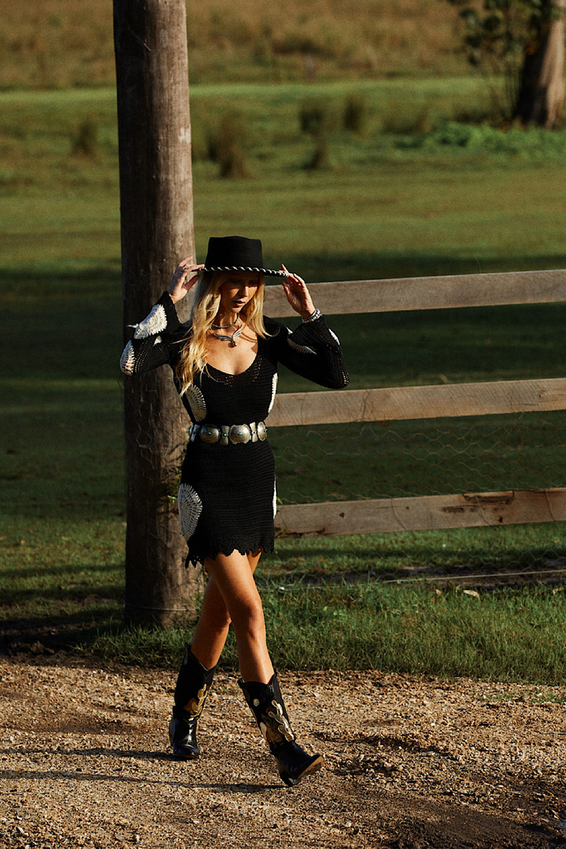 Thunder On The Mountain Crochet Mini Dress - Chasing Unicorns