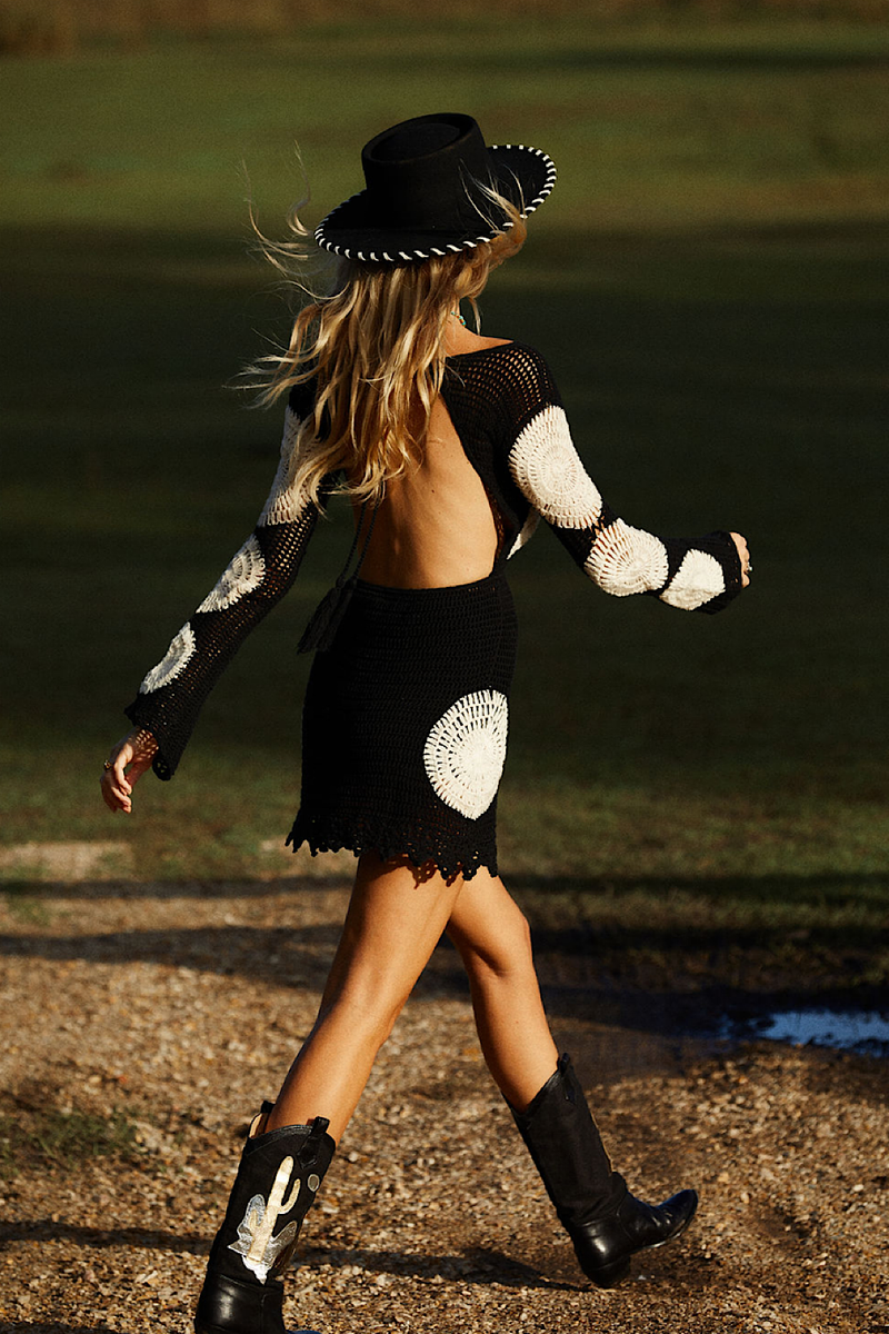 Thunder On The Mountain Crochet Mini Dress - Chasing Unicorns