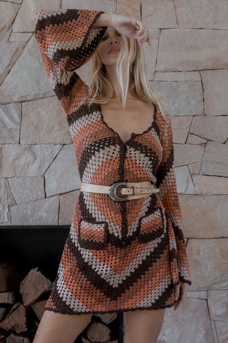 Ventura Highway Crochet Mini Dress - Chasing Unicorns