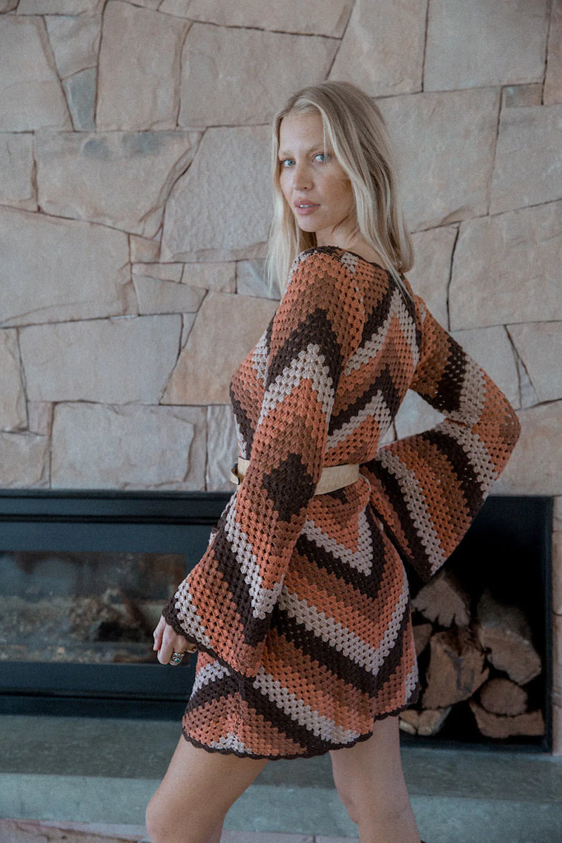 Ventura Highway Crochet Mini Dress - Chasing Unicorns