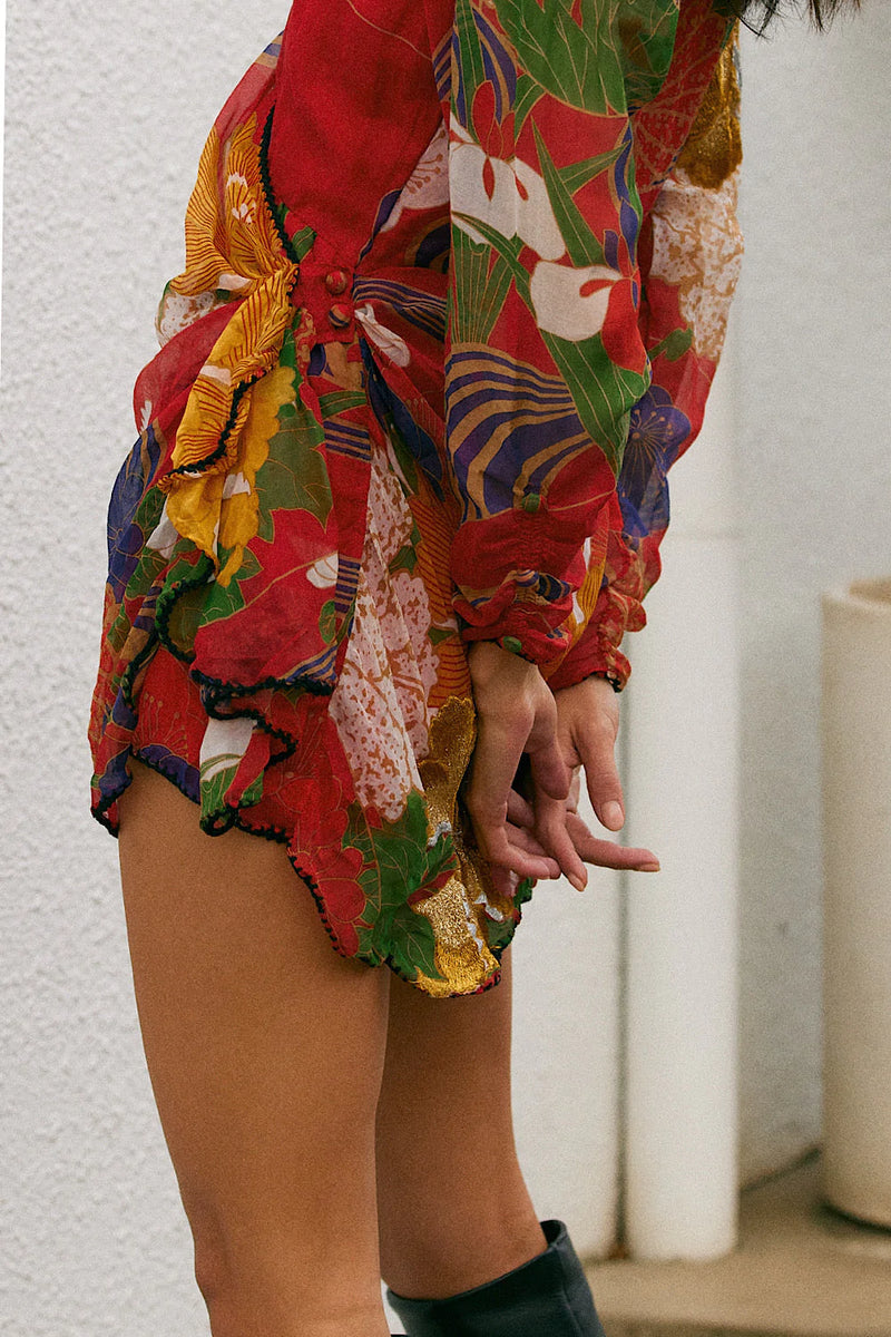 What I Did For Love Silk/Cotton Embroidered Mini Dress - Chasing Unicorns