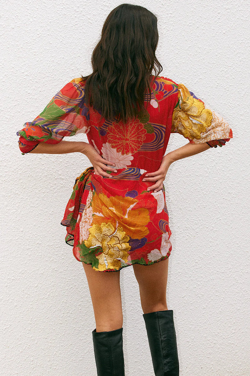 What I Did For Love Silk/Cotton Embroidered Mini Dress - Chasing Unicorns