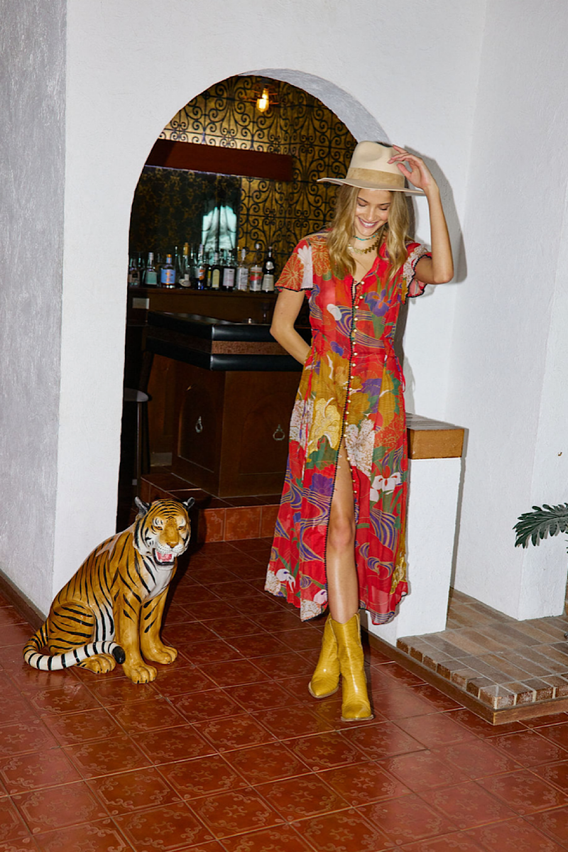 What I Did For Love Silk/Cotton Gauze, Embroidered + Midi Dress - Chasing Unicorns