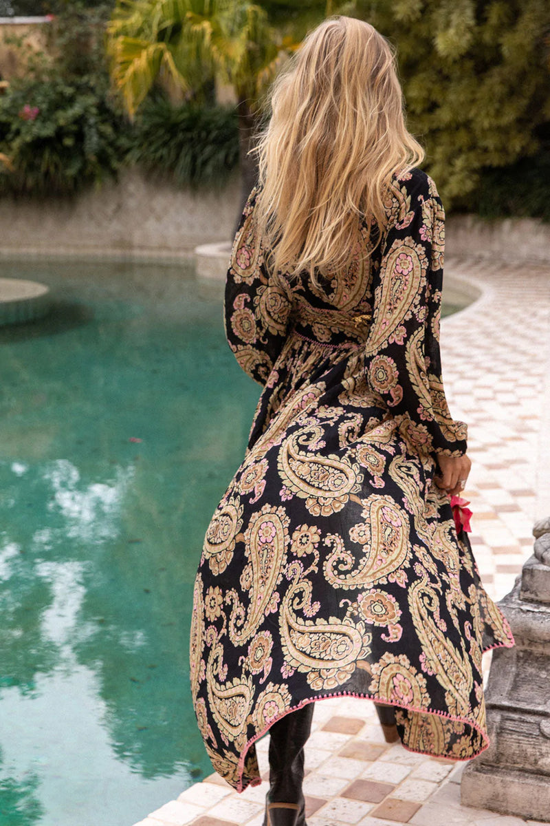 Witchy Woman Watercolour Paisley Maxi Dress - Chasing Unicorns