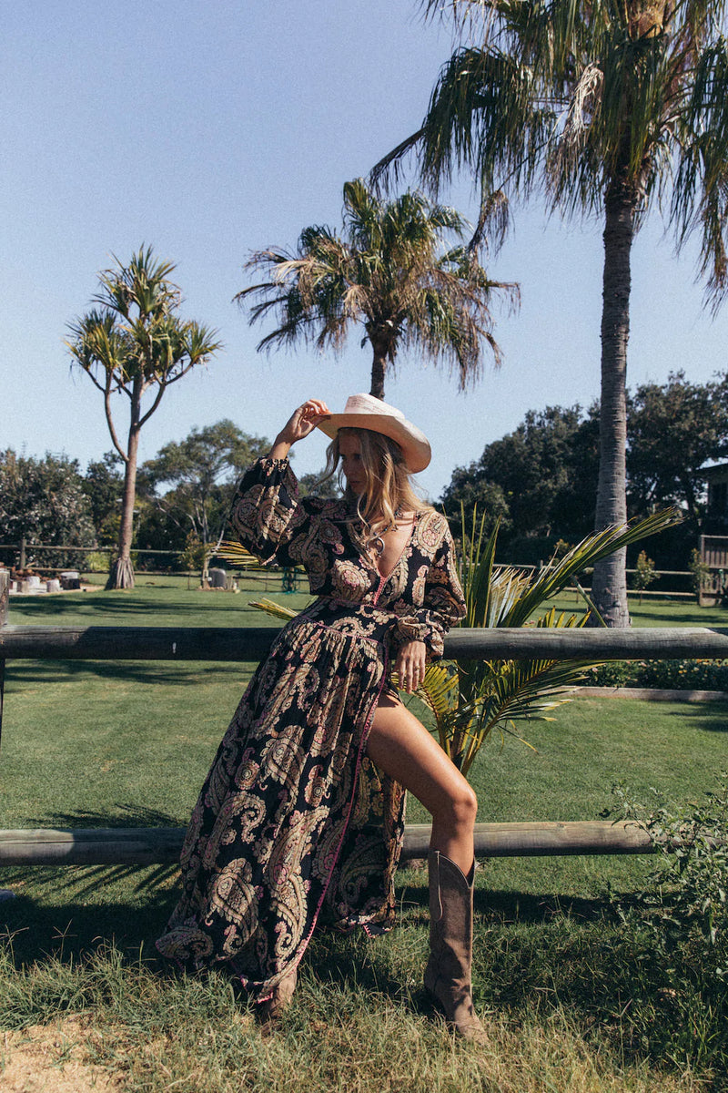 Witchy Woman Watercolour Paisley Maxi Dress - Chasing Unicorns