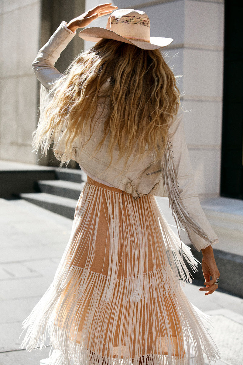 World On Fire Cotton Gauze + Fringe Embroidered Maxi Dress - Chasing Unicorns