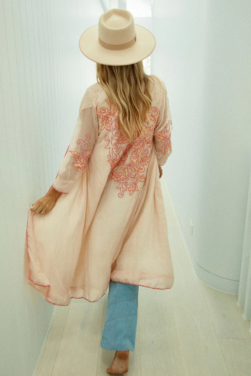 You Really Got Me Silk Appliqué Robe - Chasing Unicorns