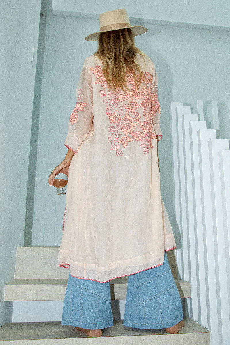 You Really Got Me Silk Appliqué Robe - Chasing Unicorns