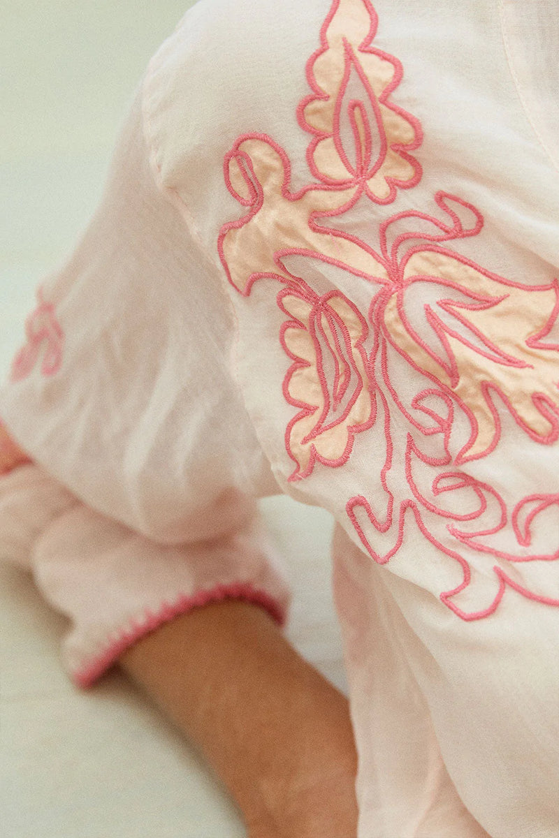 You Really Got Me Silk Appliqué Robe - Chasing Unicorns