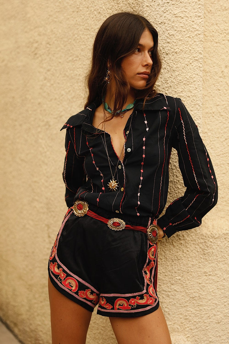 End of the Line Cotton Long Sleeve Blouse