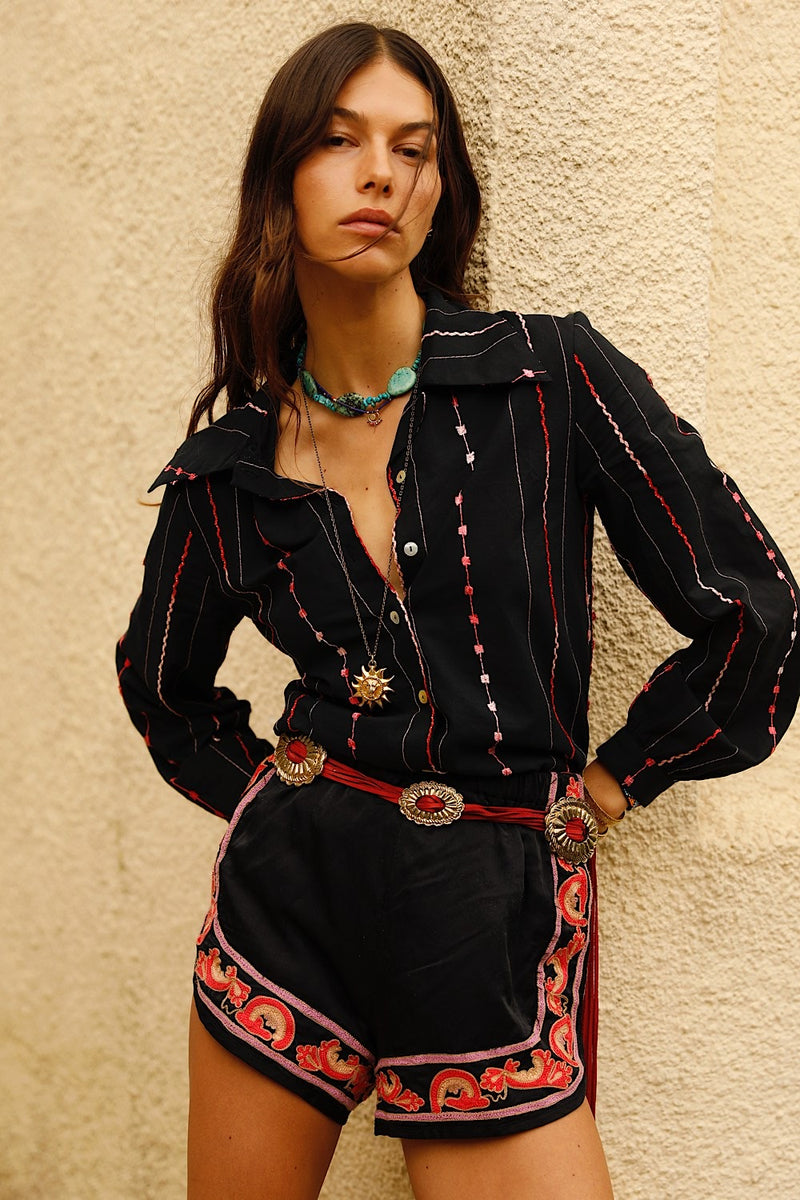 End of the Line Cotton Long Sleeve Blouse