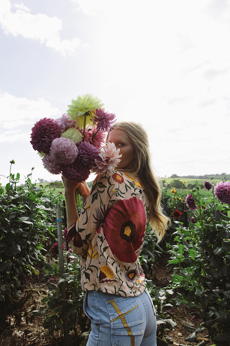 Come Together Silk Crepe Embroidered Jacket