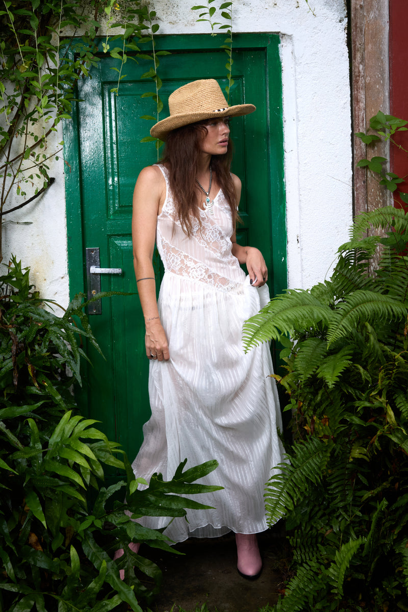 Take My Breath Away Silk Dress - White