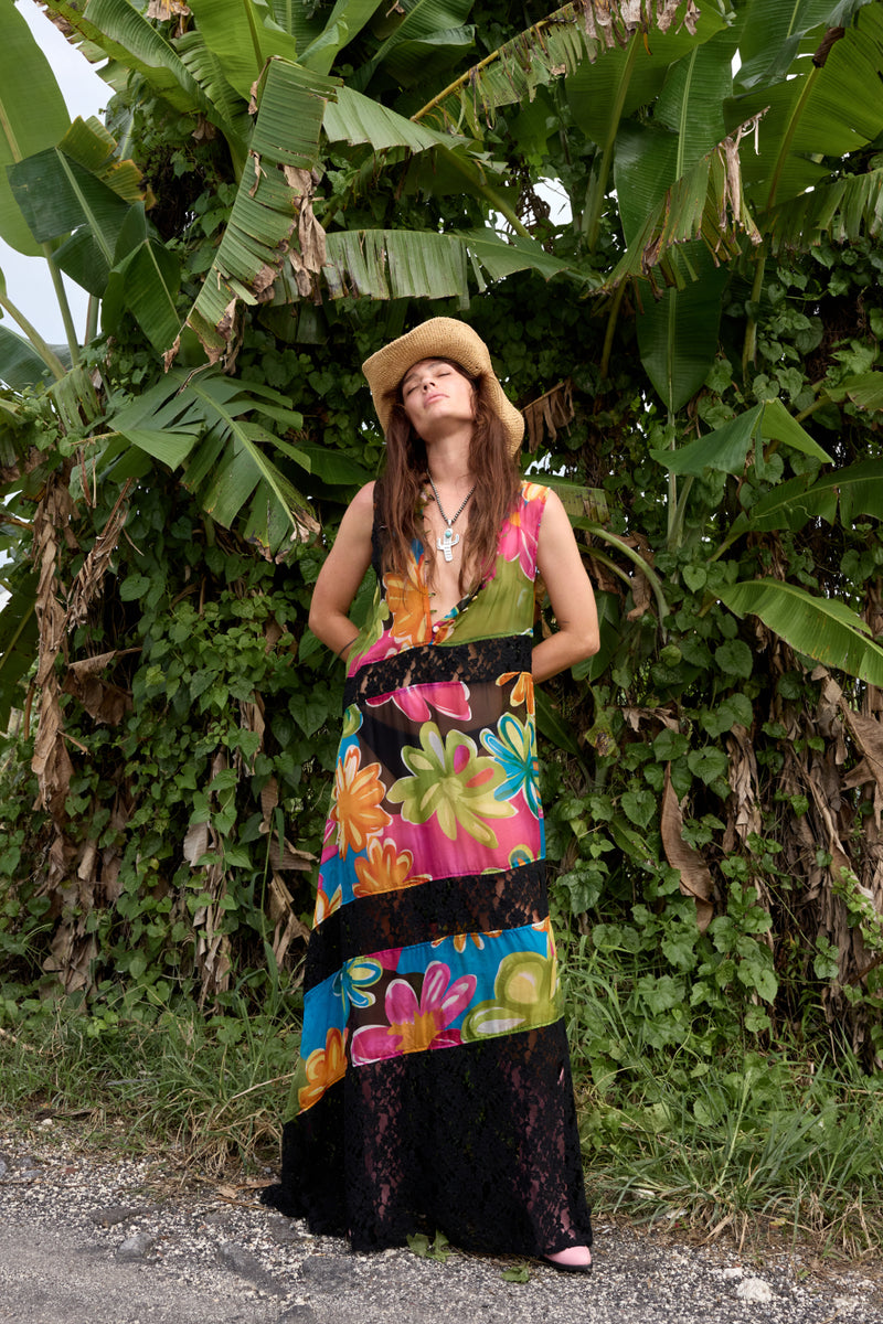 Sunshine of Your Love Silk + Lace Dress