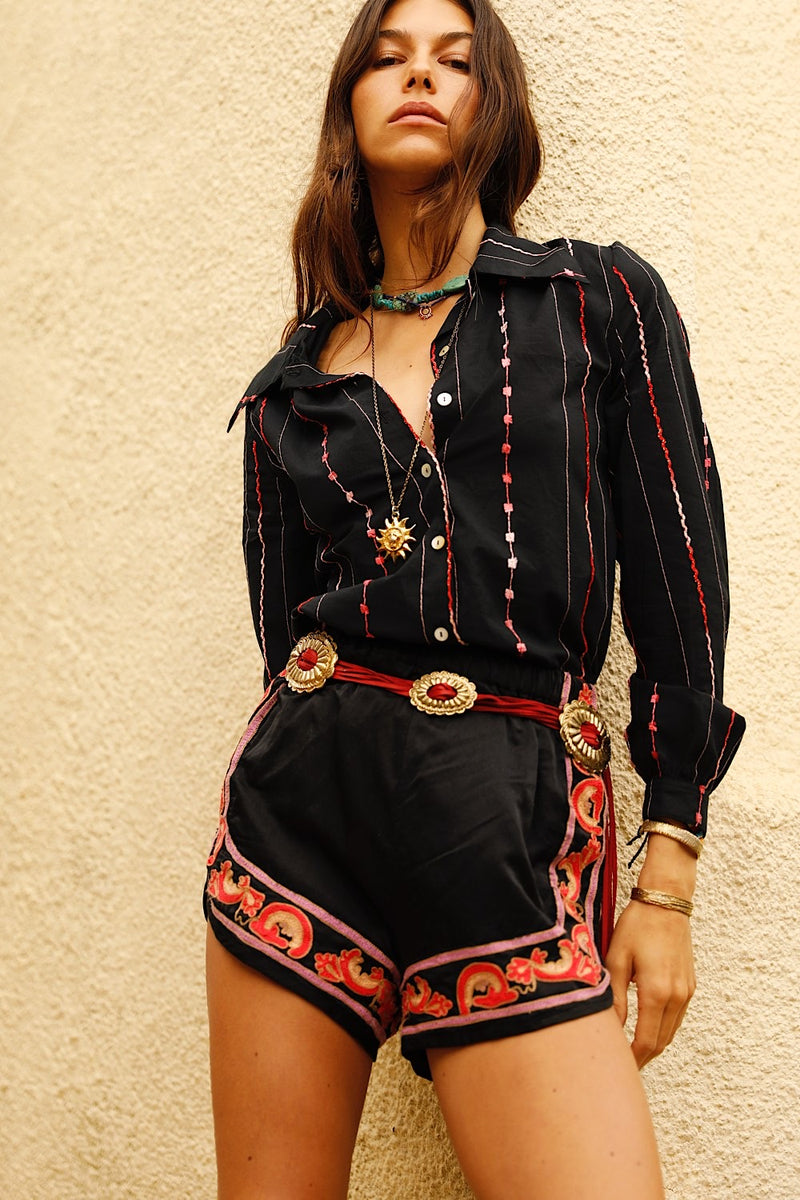 End of the Line Cotton Long Sleeve Blouse