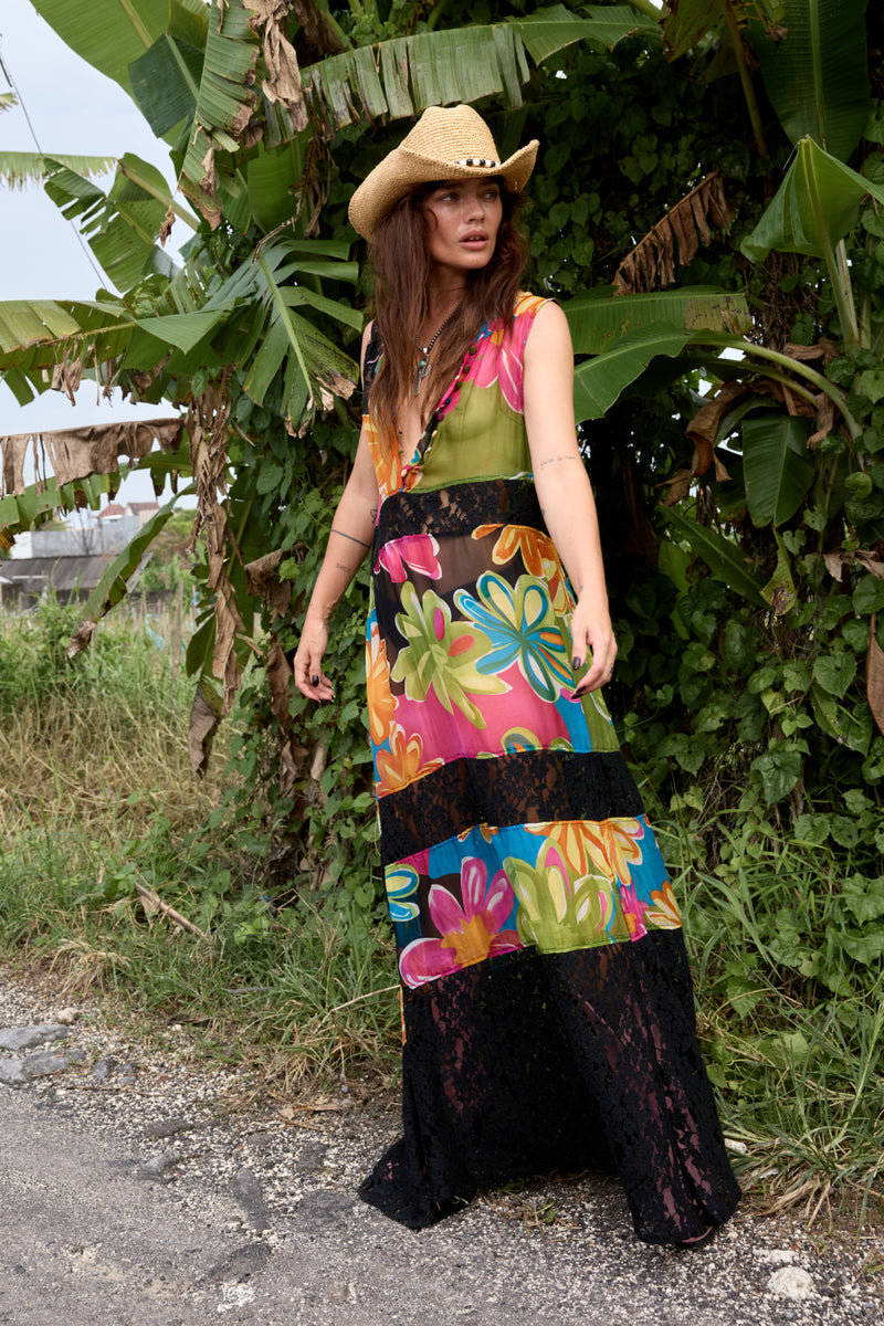 Sunshine of Your Love Silk + Lace Dress