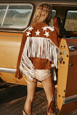 Wild America Suede + Fringe Jacket - Tobacco