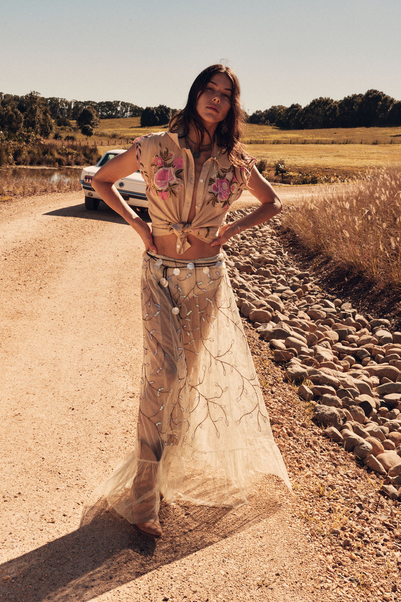 Cajun Moon Tulle + Beaded Skirt