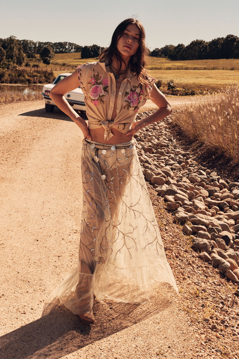 Cajun Moon Tulle + Beaded Skirt