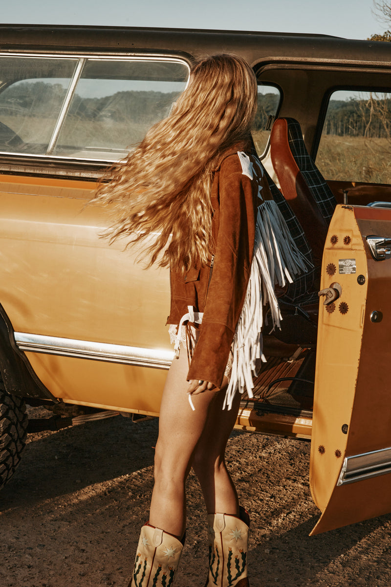 Wild America Suede + Fringe Jacket - Tobacco
