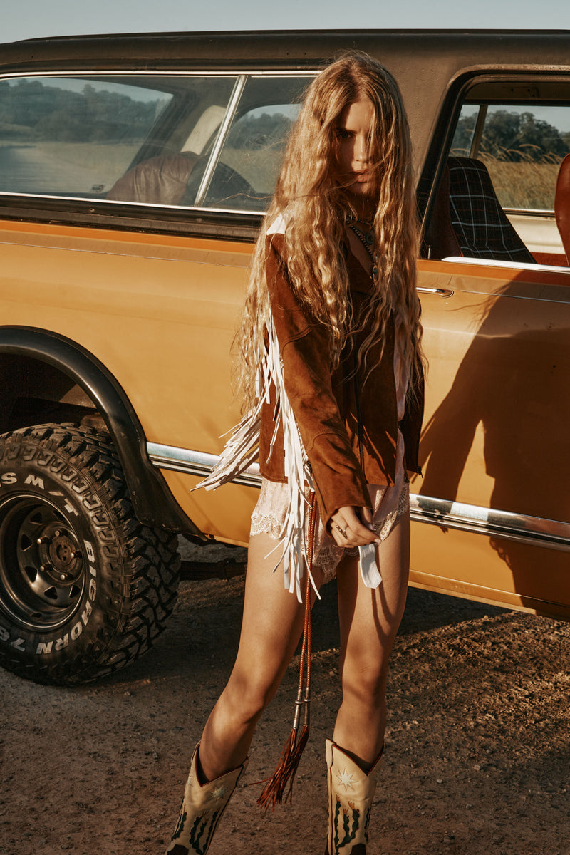 Wild America Suede + Fringe Jacket - Tobacco