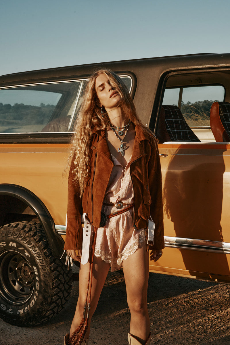 Wild America Suede + Fringe Jacket - Tobacco