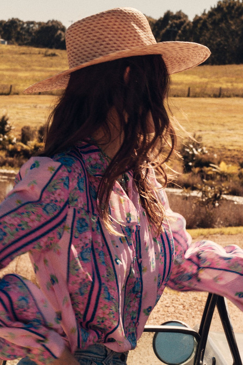 Break On Through Silk Blouse - Blush Meadow