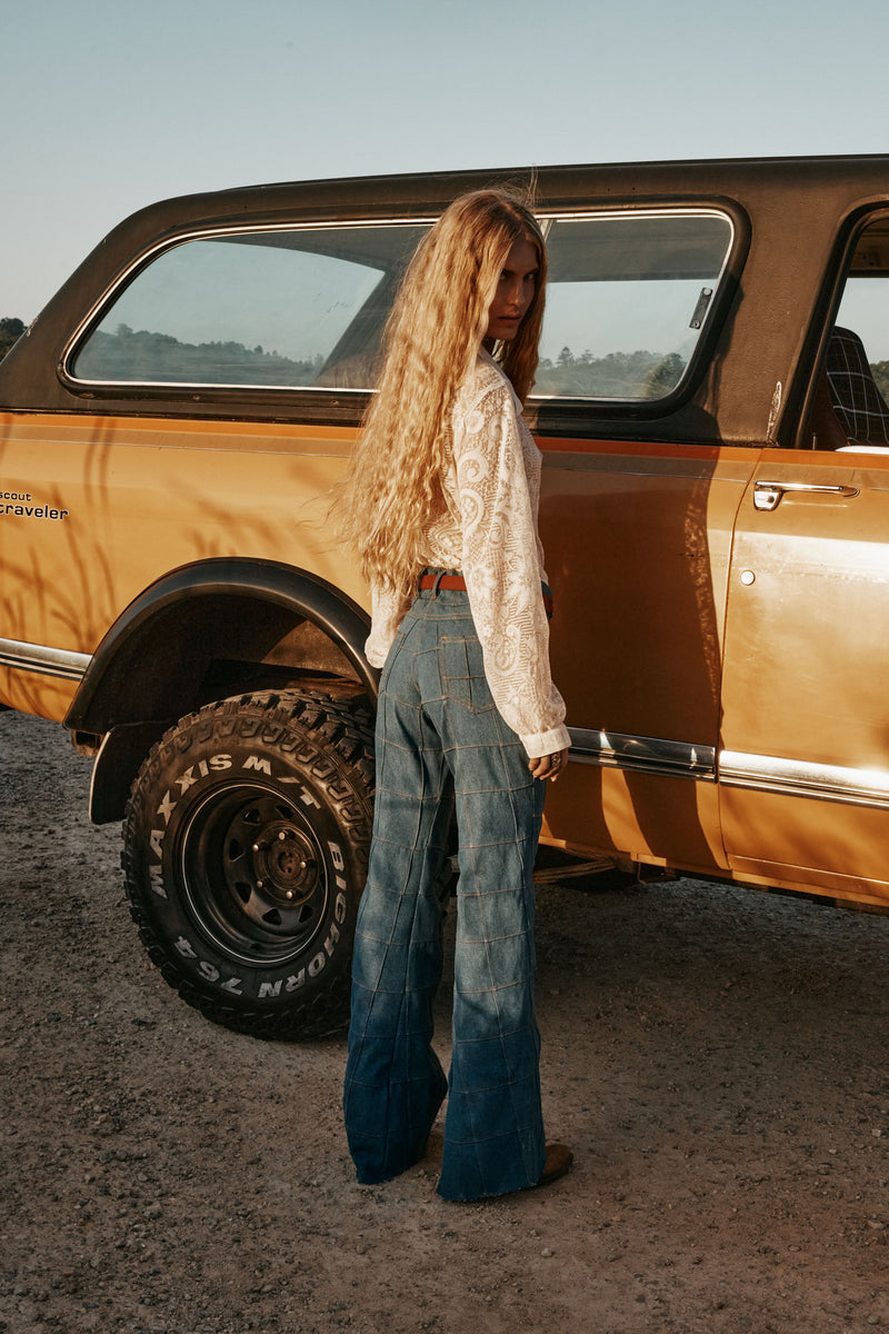 Long Train Runnin' Patchwork Denim Flares