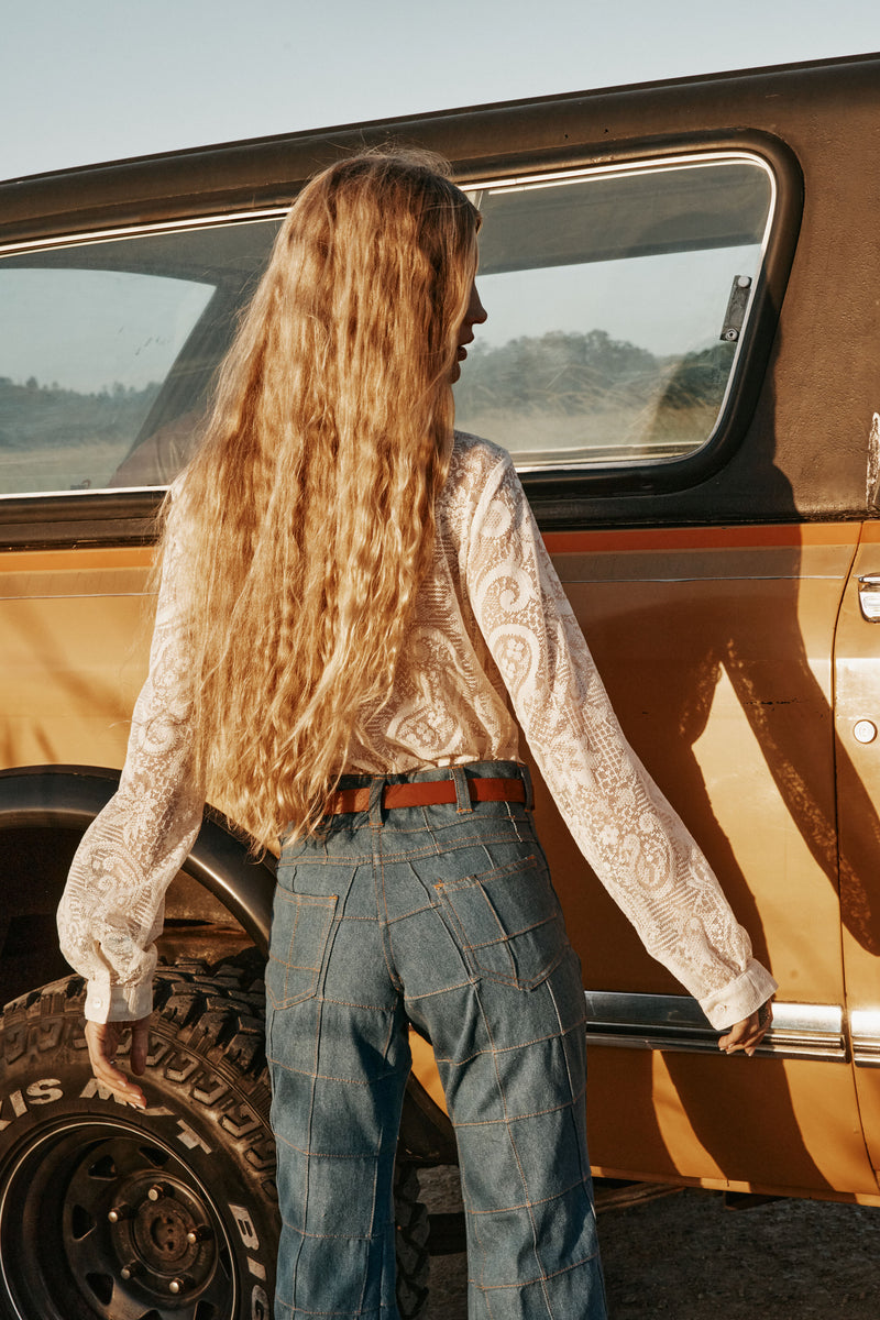 Sweet Virginia Paisley Lace Long Sleeve Shirt