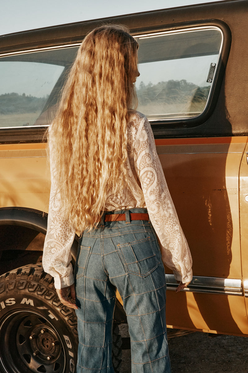 Sweet Virginia Paisley Lace Long Sleeve Shirt