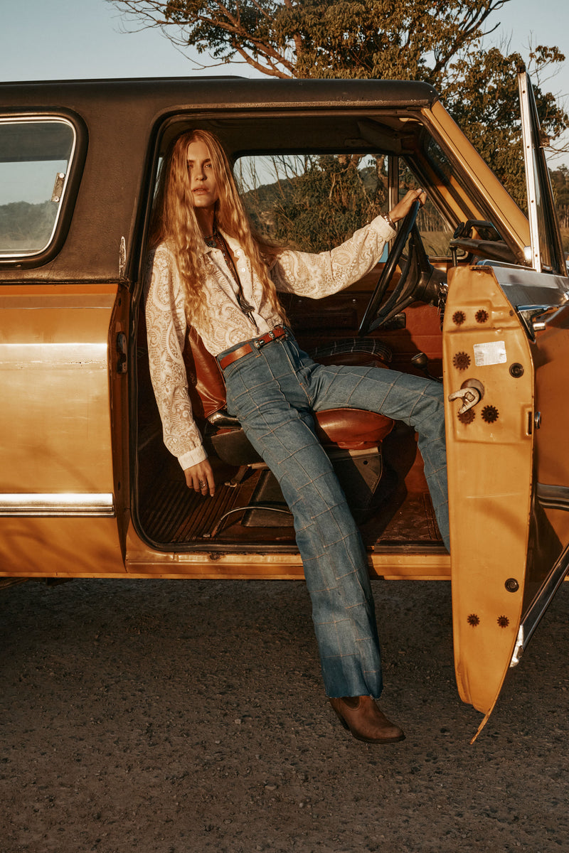 Long Train Runnin' Patchwork Denim Flares