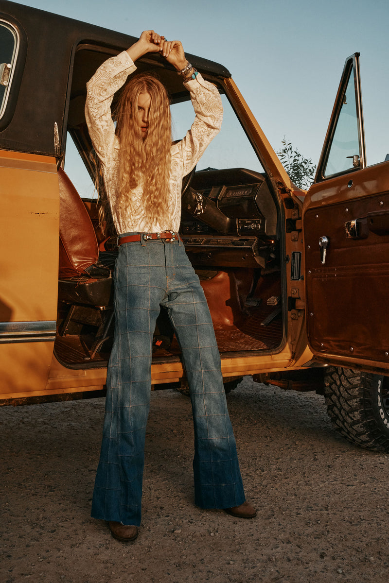 Long Train Runnin' Patchwork Denim Flares