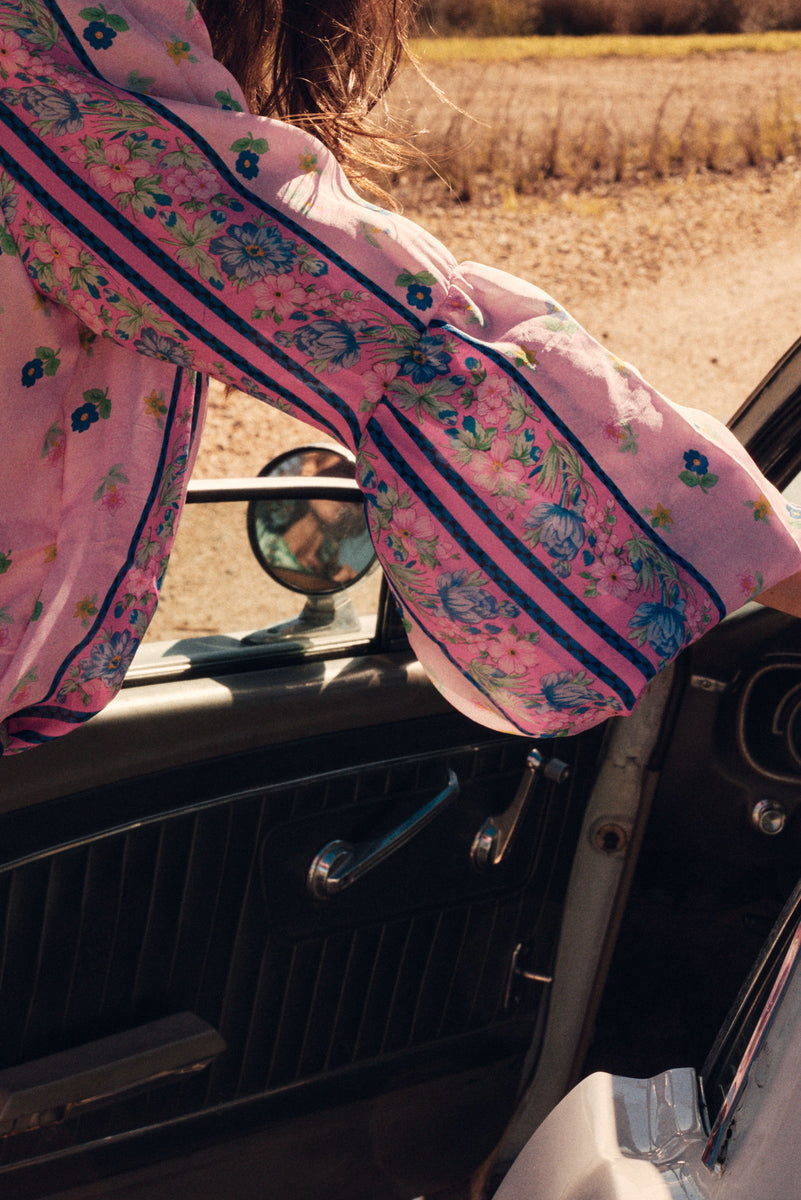 Break On Through Silk Blouse - Blush Meadow