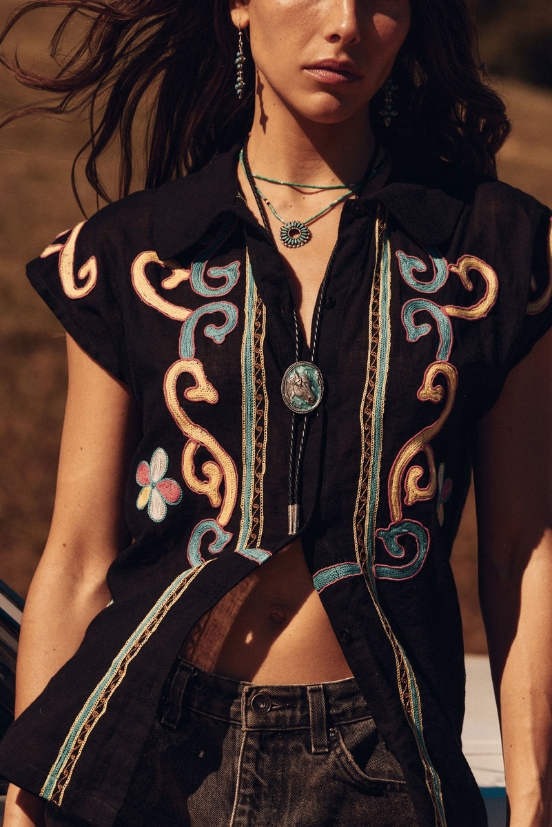 Ladies of the Canyon Embroidered Blouse