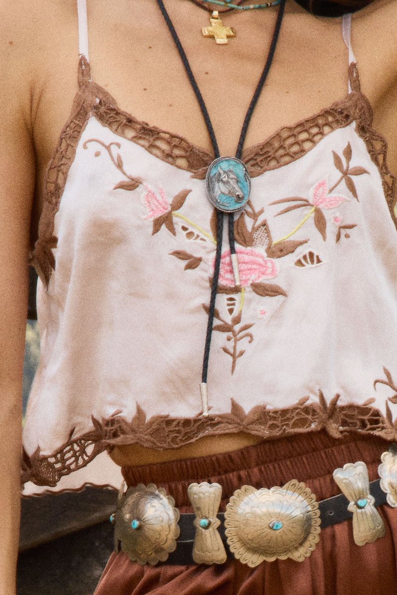 Rosemary Silk Embroidered Camisole